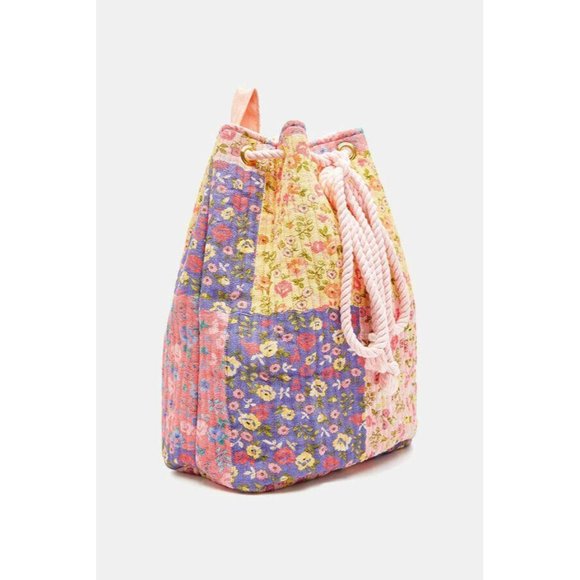 LoveShackFancy Kiwi Floral Drawstring Backpack